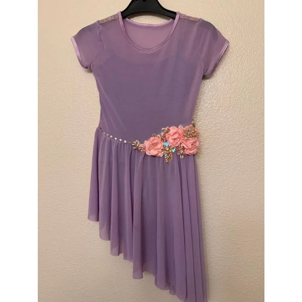 Theatricals Custom dance costume dress lavender purple MC-Medium child
